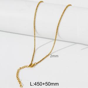 Fashionable and trendy gold 2mm pearl titanium steel necklace - KN286895-Z