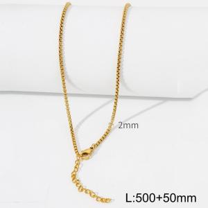 Minimalist style stainless steel gold square pearl chain women's necklace - KN286899-Z