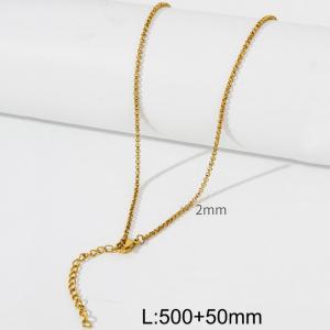 Minimalist style stainless steel gold pearl chain women's necklace - KN286911-Z