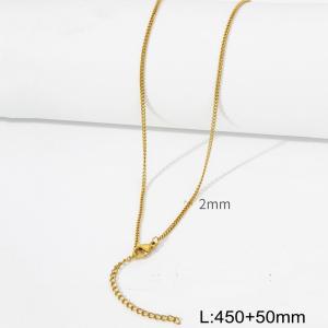Minimalist style stainless steel gold side chain women's necklace - KN286913-Z