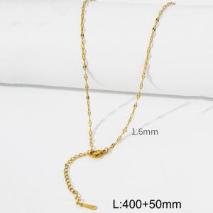 Minimalist style stainless steel gold lip chain women's necklace - KN286915-Z