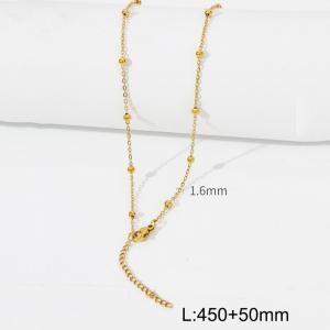 Minimalist style stainless steel gold bead chain women's necklace - KN286917-Z