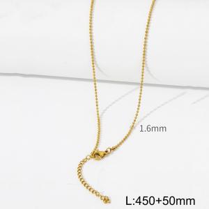 Minimalist style stainless steel gold round bead chain women's necklace - KN286919-Z