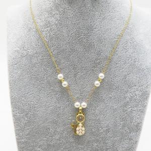 SS Gold-Plating Necklace - KN286942-WH