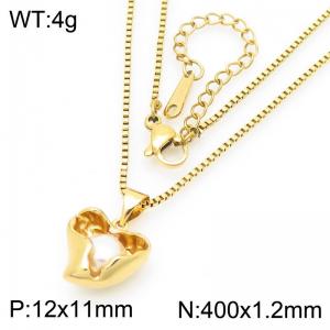 SS Gold-Plating Necklace - KN287074-SP
