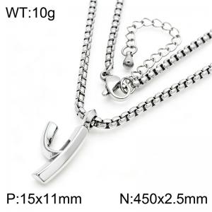 Stainless Steel Jewelry English Alphabet Element Necklace - KN287187-Z
