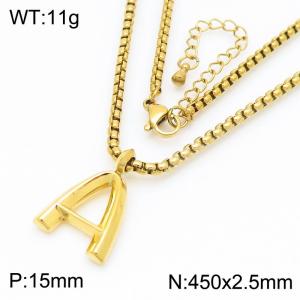 Stainless Steel Jewelry English Alphabet Element Necklace - KN287189-Z