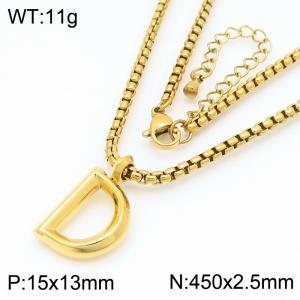 Stainless Steel Jewelry English Alphabet Element Necklace - KN287192-Z