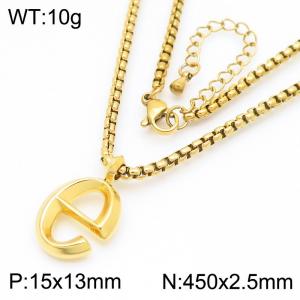 Stainless Steel Jewelry English Alphabet Element Necklace - KN287193-Z