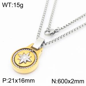 SS Gold-Plating Necklace - KN287526-AQ