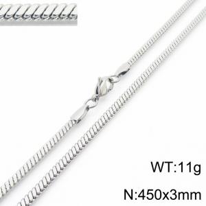 Stainless steel flat snake necklace - KN287791-Z
