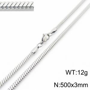 Stainless steel flat snake necklace - KN287792-Z