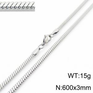 Stainless steel flat snake necklace - KN287794-Z
