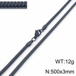 Stainless steel flat snake necklace - KN287796-Z