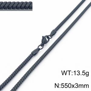 Stainless steel flat snake necklace - KN287797-Z