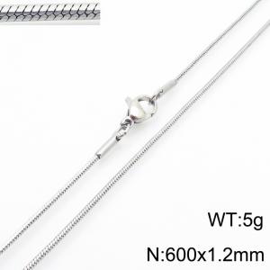 Stainless steel octagonal snake necklace - KN287818-Z