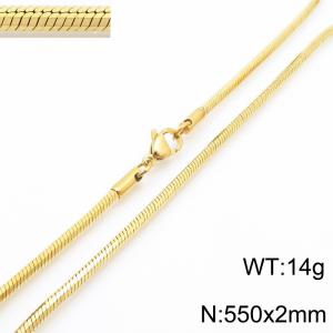 Stainless steel octagonal snake necklace - KN287837-Z
