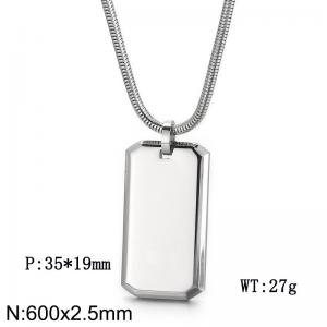 Custom Trendy 18k Gold Stainless Steel Long Bar Pendant Sweater Chain Necklace Black PVD Plated Custom Dog Tags Necklace For Men - KN287861-KFC