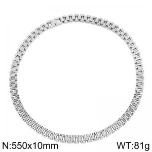Stainless steel strap necklace - KN287866-KFC