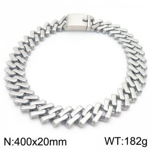 400X20mm Stainless Steel Square Cuban Links Necklace - KN288182-KJX