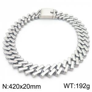 420X20mm Stainless Steel Square Cuban Links Necklace - KN288183-KJX