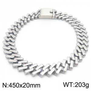 450X20mm Stainless Steel Square Cuban Links Necklace - KN288184-KJX