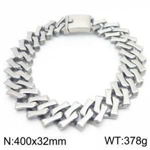 400X32mm Stainless Steel Square Cuban Links Necklace - KN288191-KJX