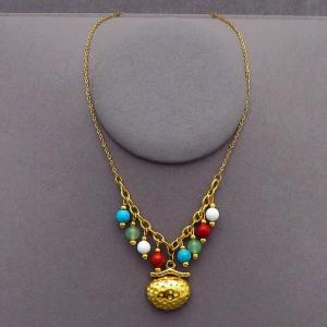 SS Gold-Plating Necklace - KN288293-FA