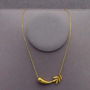 SS Gold-Plating Necklace - KN288299-FA