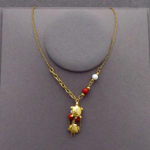 SS Gold-Plating Necklace - KN288302-FA