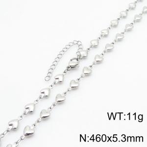 Personalized stainless steel heart-shaped necklace with niche design - KN288373-GC