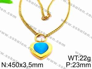 SS Gold-Plating Necklace - KN28843-Z