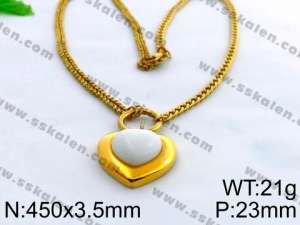 SS Gold-Plating Necklace - KN28847-Z