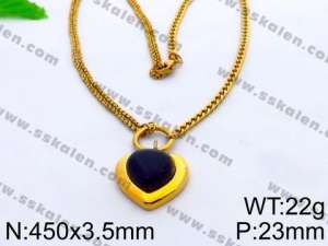 SS Gold-Plating Necklace - KN28848-Z