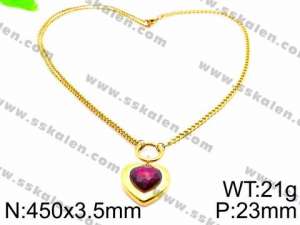 SS Gold-Plating Necklace - KN28850-Z