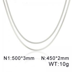 Stainless steel double-layer necklace - KN288932-Z