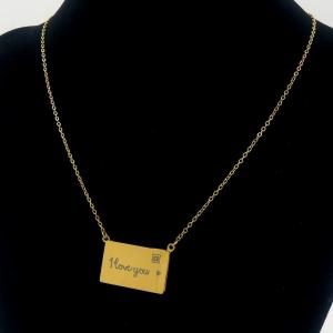 SS Gold-Plating Necklace - KN289167-SP