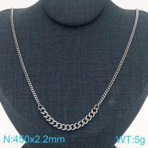 Simple Patchwork Chain Necklace Stainless Steel Trend Jewelry - KN289348-Z