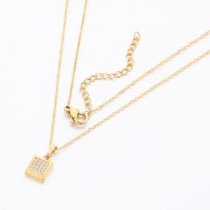 Stainless Steel Stone Necklace - KN289727-KD