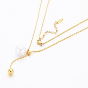 SS Gold-Plating Necklace - KN289767-HM