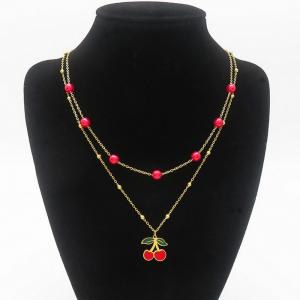 SS Gold-Plating Necklace - KN289817-HM
