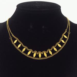 SS Gold-Plating Necklace - KN289880-AQ