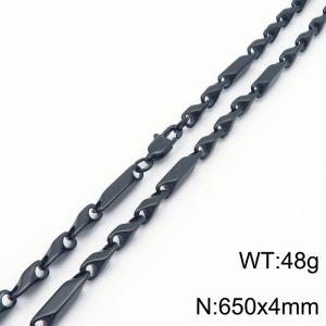 650x4mm Stainless Steel Punk Men's and Women's Necklace Choke Chain Jewelry Party Gift - KN289949-KFC
