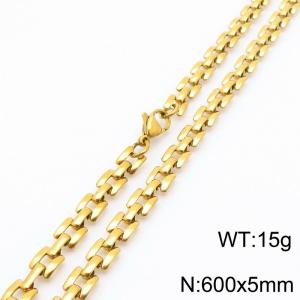 5mm 600mm Fashion Stainless Steel Geometric Square Necklace Gold Color - KN290011-Z