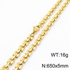 5mm 650mm Fashion Stainless Steel Geometric Square Necklace Gold Color - KN290012-Z