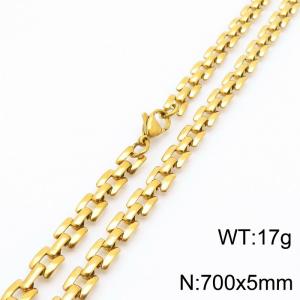 5mm 700mm Fashion Stainless Steel Geometric Square Necklace Gold Color - KN290013-Z