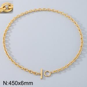 Stainless steel OT buckle O-ring necklace - KN290135-Z