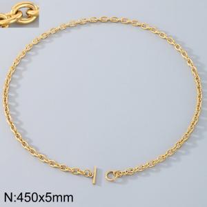 Stainless steel OT buckle O-ring necklace - KN290137-Z