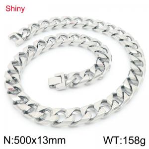 Stainless steel fashionable and simple imitation cast chain polished necklace - KN290411-Z