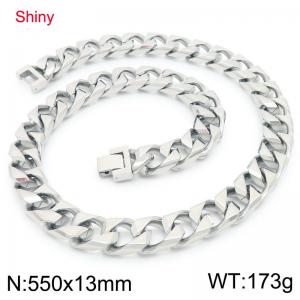Stainless steel fashionable and simple imitation cast chain polished necklace - KN290412-Z